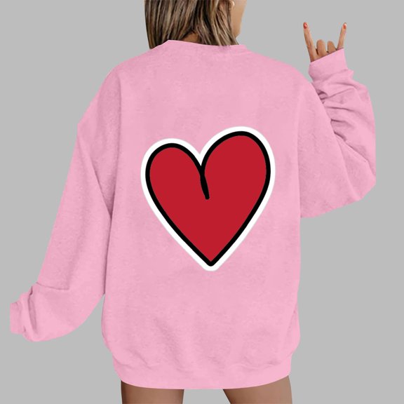 Xixinqiwan Women Plus Size Tops Valentines Day Shirt,Womens Love Heart Raglans T-Shirts Casual Long Sleeve Valentine's Day Graphic Tees Tops