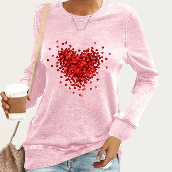 Xixinqiwan Women Pullover Sweatshirts,Women Sweatshirt Love Heart Buffalo Plaid Letter Print Raglans Tops Long Sleeve Shirt