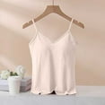 thumbnail image 1 of Xixinqiwan Women Seamless Fitted Camisole Spaghetti Strap Silk Cami Tops Stretchable Knit Tank Undershirt for Layerling, 1 of 3