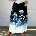 thumbnail image 1 of Xixinqiwan Women Summer Skirts Clearance under $5,Women Floral Print Midi Skirt Summer Beach Pleated Elastic High Waisted A Line Skirt with Pockets, 1 of 5
