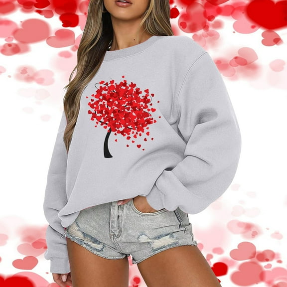 Xixinqiwan Women Sweatshirt Valentines Day Shirt,Women Cute Teacher Valentine Sweatshirt Casual Heart Grahic Pullover Oversized Crewneck Tops