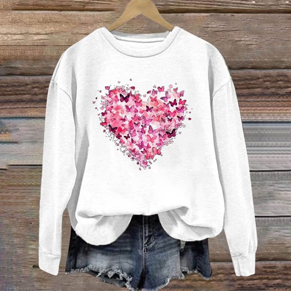 Xixinqiwan Women Sweatshirt Valentines Day Shirt,Women Happy Valentine's Day Shirts Tie Dye Crewneck Pullover Tops Valentines Gifts Women Tops