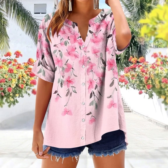 Xixinqiwan Women Tops,Womens Graphic T Shirt Summer Funny Printed Short Sleeve V-neck Tees Casual Shirt Tunic Tee Tops