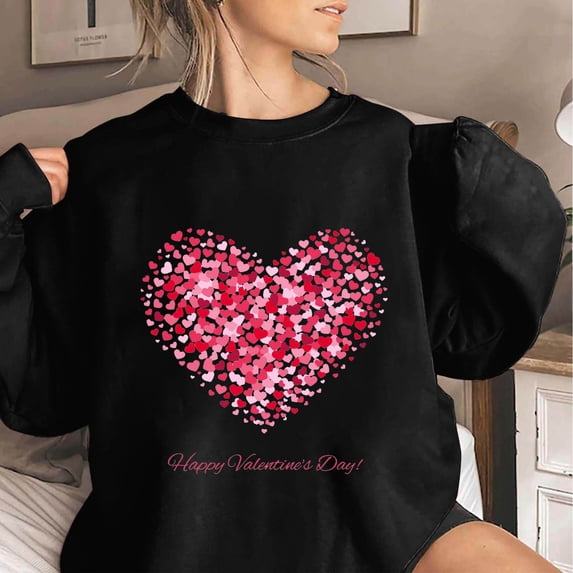 Xixinqiwan Women Valentine's Day Sweatshirt,Womens Cute Leopard Love Heart Valentines Shirt Gift Teacher Valentine Sweatshirt