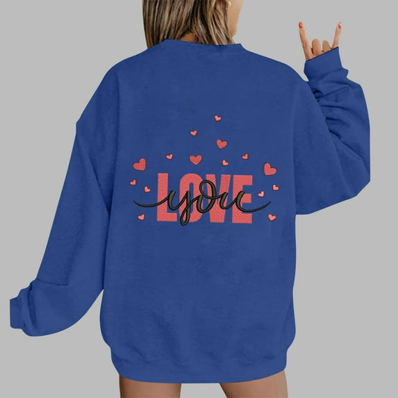 Xixinqiwan Women Valentines Day Hooded Sweatshirt,Women Happy Valentine's Day Shirts Tie Dye Crewneck Pullover Tops Valentines Gifts Women Tops