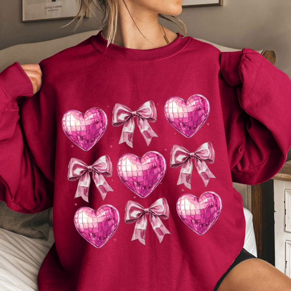 Xixinqiwan Women Valentines Day Hooded Sweatshirt,Women Valentine Heart Sweatshirt Vintage Pullover Tops Valentines Gifts for Girlfriend Wife