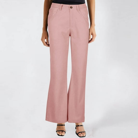 Xixinqiwan Women's Flare Pants High Waisted Stretchy Bell Bottom Long Trousers for Office Work Business