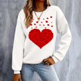 thumbnail image 1 of Xixinqiwan Women's Hoodies Valentine's Sweatshirt,Womens Heart Print Crewneck Heart Graphic Shirt Lightweight Comfortable Sweatshirt Long Sleeve Pullover Hoodless Sweater, 1 of 4