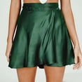 thumbnail image 1 of Xixinqiwan Women's Plus Size Skirt,Womens Wrap Mini Skirts Casual High Waist Silk Stain Self Tie Knot Pleated Short Skater Skirt, 1 of 5