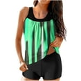 thumbnail image 1 of Xixinqiwan Women's Plus Size Swimsuit,Women Retro Bathing Suits Two Pieces Modest Swimwear Sports Tank Tops with Boyshorts, 1 of 6