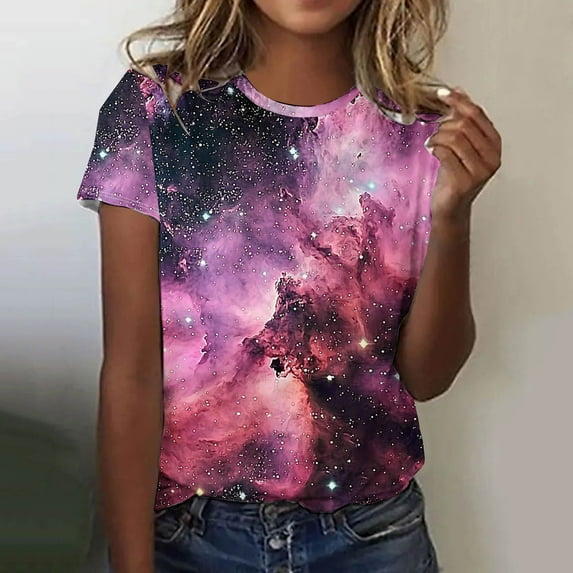 Xixinqiwan Women's Plus Size Tops,Womens 2025 Summer Tunic Tops Cap Sleeve Round Neck Ruched Tshirts Casual Floral Blouse