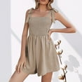 thumbnail image 1 of Xixinqiwan Women's Summer Camisole Rompers Casual Sleeveless Wrap Front Romper Spaghetti Strap Loose Wide Leg Shortalls Jumpsuit, 1 of 6