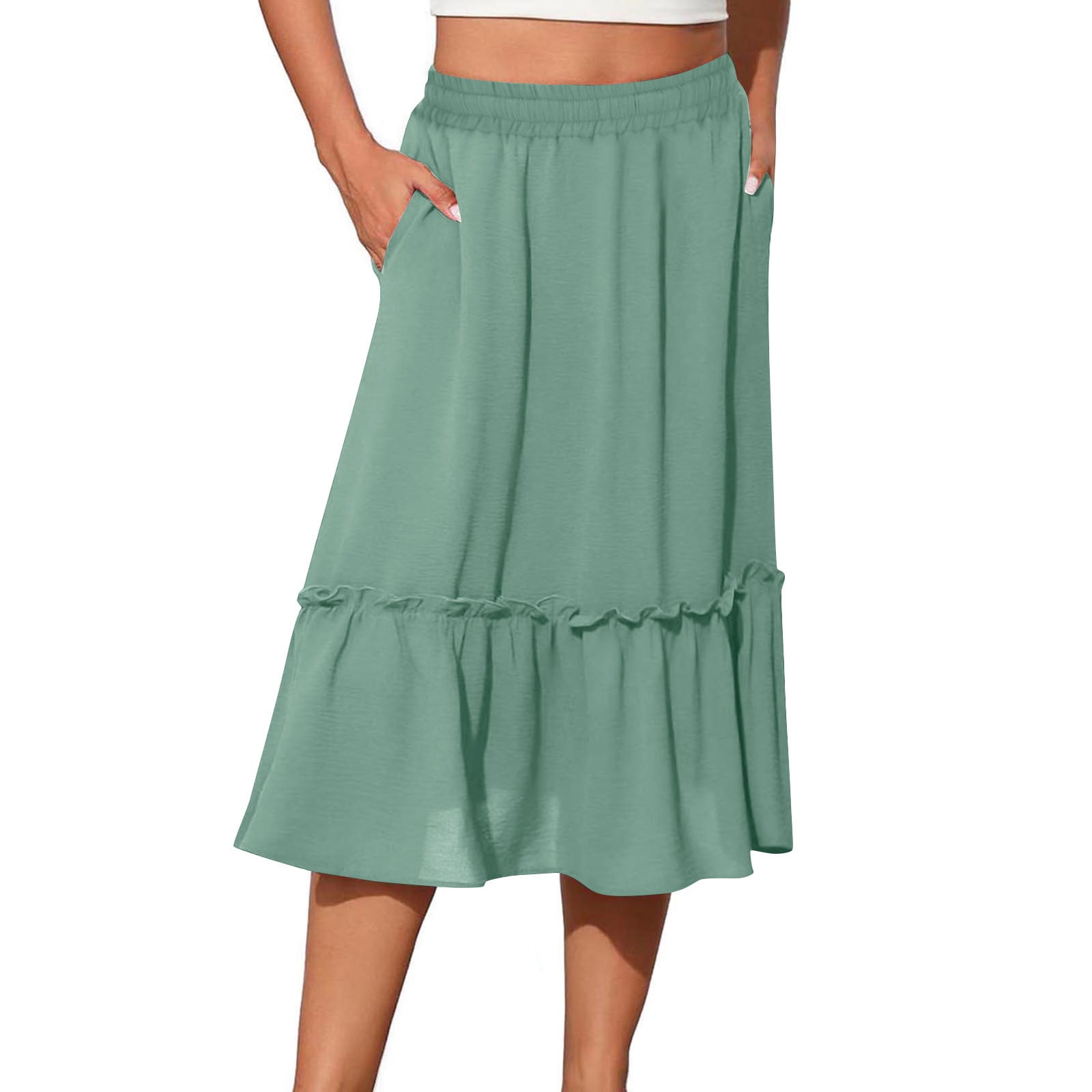 Women Boho Summer Maxi Dress with Tiered Skirt main image 1