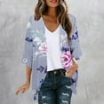thumbnail image 1 of Xixinqiwan Womens Kimono Beach Cover Up for Summer Floral Printed Chiffon Cardigan Loose Casual Tops Capes, 1 of 5
