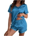 thumbnail image 1 of Xixinqiwan Womens Plus Size Pajama Sets,Women's Short Sleeve Top and Shorts Lounge Set Comfy Loose Casual Stretch Loungewear Pj Set with Pocket, 1 of 6