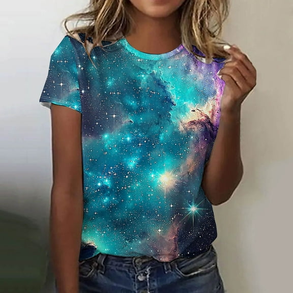 Xixinqiwan Womens Tunic Blouse,Womens Tshirts Short Sleeve Shirts Casual Summer Tops Dressy Crewneck Fashion Spring Clothes 2025