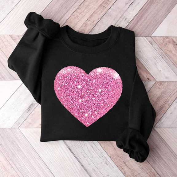 Xixinqiwan Womens Valentine's Day Graphic Sweatshirt,Women Love Heart Pullover Letter Print Tie Dye Crewneck Long Sleeve Shirt Women Top