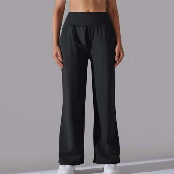 Xixinqiwan Yoga Pants for Women Plus Size,Womens Wide Leg Yoga Pants Casual Work Dress Pants Lounge Comfy Loose Trousers with Pockets