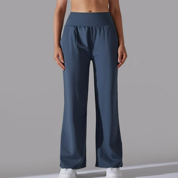 Xixinqiwan Yoga Pants for Women Plus Size,Womens Wide Leg Yoga Pants Casual Work Dress Pants Lounge Comfy Loose Trousers with Pockets
