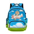 thumbnail image 1 of Xixirimido 17" Multi Pockets Kids Backpack for Boys Lightweight School Bag Girls Large Bookbag for Elementary Middle School Students, Cartoon Poodle Pilot Airplane Print, 1 of 8