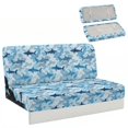 thumbnail image 1 of Xixirimido 2-Piece RV Couch Covers for Jackknife Sofa Bed, Super Stretch Elastic Camper Sofa Slipcover, Washable Anti-Slip RV Furniture Protector Pet Friendly, Camo Blue Shark Pattern, 1 of 7
