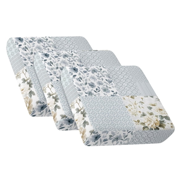 Xixirimido 3Pcs Couch Cushion Covers Stretch Couch Covers Washable Sectional Sofa Slipcover Universal Furniture Protector for Pets & Kids, Roses Floral Patchwork
