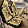 thumbnail image 1 of Xixirimido 5Pcs Car Seat Covers & Seatbelt Covers & Center Console Cover Set Universal Auto Accessories Fit for SUV Sedan Van Truck Leather Front Seat Cover, Horse Sunflower Daisy Yellow, 1 of 8