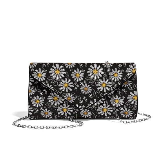 Xixirimido Abstract Daisy Flower Print Women’s Clutch Bag Clutch Purses for Formal Wedding Party Cocktail Prom Evening Handbag Leather Envelope Bags Crossbody Bag
