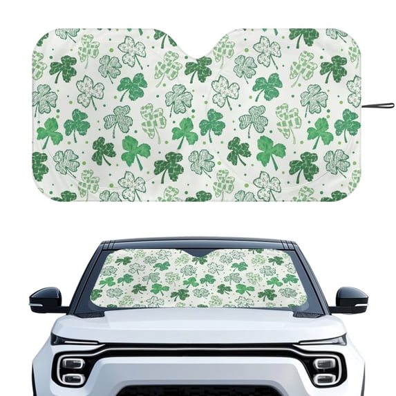 Xixirimido Abstract Shamrock Print Car Windshield Sun Shade Foldable Sunshade Front Window Cover Sun Visor for Trucks SUVs Sedan Universal Car Interior Accessories