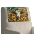 thumbnail image 1 of Xixirimido American Flag Butterfly Cow Sunflower Pattern Recliner Chair Head Rest Slipcover Non Slip Waterproof Recliner Chair Cover Leather Sofa Couch Headrest Protector Covers, 1Pcs, 1 of 7