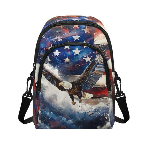 Xixirimido American Flag Eagle Pattern Shoulder Bag Crossbody for Women Crossbody Bags with Adjustable Strap Cell Phone Purses Sling Bag for Travel Hiking Shopping