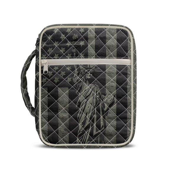 Xixirimido American Flag Liberty Print Bible Cover Case for Women Men, United States 250th Anniversary Bible Cover with Handle Quilted Bible Carrying Case Bag Bible Accessories