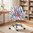 thumbnail image 1 of Xixirimido American Flag Style Stripe Pattern Stretch Office Chair Cover Desk Chair Cover for Armrest Chair Universal Swivel Chair Slipcovers Mid Back Accent Dining Chair Protector, 1 of 7
