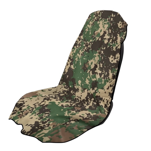 Xixirimido Army Green Camo Print Gym Car Seat Cover Towel Sweatproof Protector for Post-Workout Large Universal Front Seat Mat Non-Slip for Cars, Trucks, SUVs