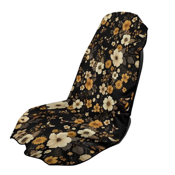 Xixirimido Bee Boho Floral Print Car Seat Towel Covers Athletic Running Towel Sweat Car Front Seat Protector Non Slip Cover for Outdoor Sport Activities Washable2Pack