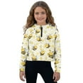 thumbnail image 1 of Xixirimido Bee Daisy Honeycomb Printed Girls Half Zip Sweatshirt Long Sleeve Pullover Crop Tops Kids Lightweight Hoodie Fashion Winter Clothes Size 7-8, 1 of 7