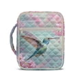 thumbnail image 1 of Xixirimido Bible Cover, Bible Carrying Book Case for Women Men, Multi-pockets Protective Church Organizer Bag with Handle Christian Gift, Hummingbird Pink Cherry Blossom, 1 of 7
