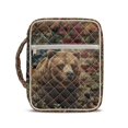 thumbnail image 1 of Xixirimido Bible Cover, Bible Carrying Book Case for Women, Multi-pockets Protective Church Organizer Bag with Handle Christian Gift, American Flag Bear, 1 of 7