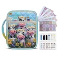 thumbnail image 1 of Xixirimido Bible Cover Case Large Bible Cover with Handle Quilted Bible Carrying Case Bag with Bookmarks Bible Study Supplies Accessories, Cute Cows Family Vibrant Floral, 1 of 7