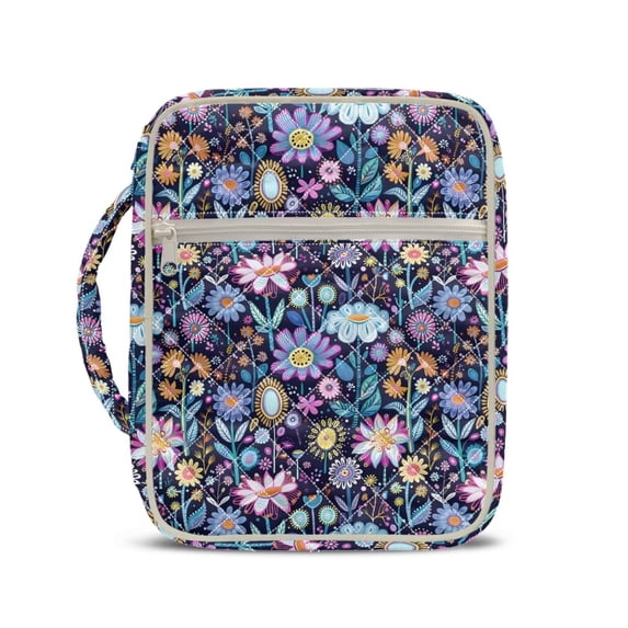 Xixirimido Bible Cover Case for Women, Large Bible Bag Bible Study Supplies Accessories Quilted Bible Carrying Cases with Handle Christian Gift, Boho Abstract Floral