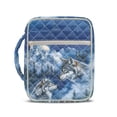 thumbnail image 1 of Xixirimido Bible Cover Case for Women Men, Large Bible Bag Bible Study Supplies Accessories Quilted Bible Carrying Cases with Handle Christian Gift, Wolf Forest Starry Night Blue Pattern, 1 of 7