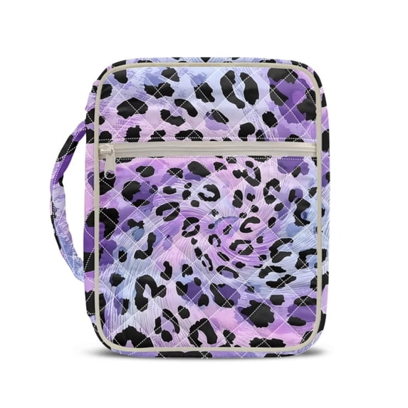 Xixirimido Bible Cover Case for Women Men Large Bible Cover with Handle Quilted Bible Carrying Case Bag Bible Study Supplies Accessories, Leopard Cheetah Print