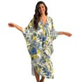 thumbnail image 1 of Xixirimido Bird Lemon Floral Print Women's Kaftan Dresses Plus Size Beach Cover Up V-Neck Batwing Sleeve Swimsuit Coverup Summer Caftan Dress, 1 of 7