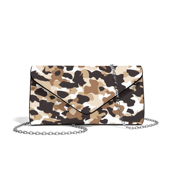 Xixirimido Black Brown Cow Print Print Women’s Clutch Bag Clutch Purses for Formal Wedding Party Cocktail Prom Evening Handbag Leather Envelope Bags Crossbody Bag