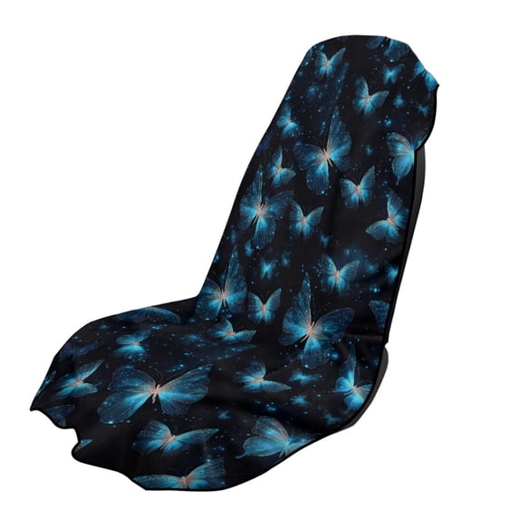 Xixirimido Blue Butterflies Print Universal Car Towel Seat Cover for Post Gym Workout Swimming Running Soft Breathable Automotive Front Seat Protector Car Accessories