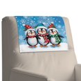 thumbnail image 1 of Xixirimido Blue Snow Penguin Christmas Pattern Recliner Chair Head Rest Slipcover Non Slip Waterproof Recliner Chair Cover Leather Sofa Couch Headrest Protector Covers, 2Pcs, 1 of 7