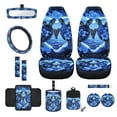 thumbnail image 1 of Xixirimido Blue Turtle Floral Print Car Front Seat Covers 12Pcs Set with Steering Wheel &Seat Belt Cover Car Trash Can Armrest Cover Air Vent Bag Rear View Mirror Cover Cup Coasters Kychain, 1 of 7