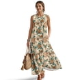 thumbnail image 1 of Xixirimido Boho Mandala Dragonfly Print Maxi Dresses for Women Sleeveless Casual Dresses with Pockets Flowy A-line Long Summer Sun Dress Beach Vacation Wear, Medium, 1 of 7