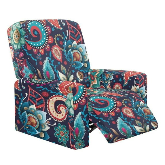 Xixirimido Boho Mandala Recliner Chair Covers 4-Pieces Stretch Lazy Boy Recliner Covers with Pocket Reclining Slipcovers Soft Sofa Slipcover Furniture Protector for Pets Kids