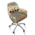 thumbnail image 1 of Xixirimido Boho Mandala Rooster Pattern Swivel Office Arm Chair Covers Stretch Soft Desk Chair Slipcovers, Curved Back Leisure Armrest Chair Protector Accent Dining Chair Cover, 1 of 7